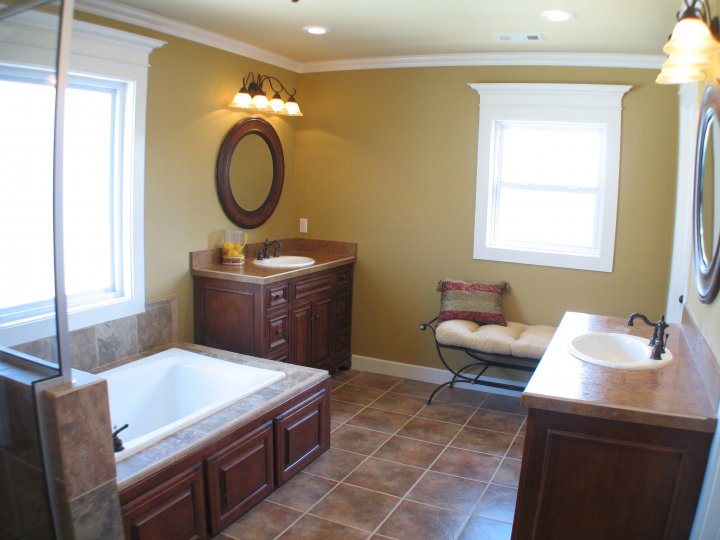 This bathroom is part of an added 2nd story master suite.